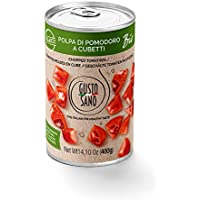 GUSTO SANO PULPA TOMATE- Salsa tomate en cubitos- tomate Bio. Latas de conservas de tomato sauce 6 pack de 400 Gr: 2-4…
